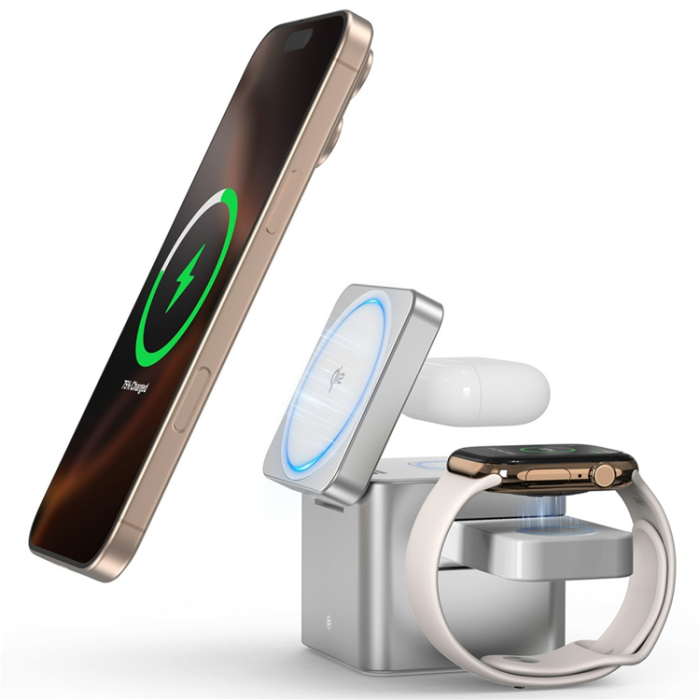 OEM - Qi2 MagSafe Trådlös Laddare iPhone Apple Watch Airpods