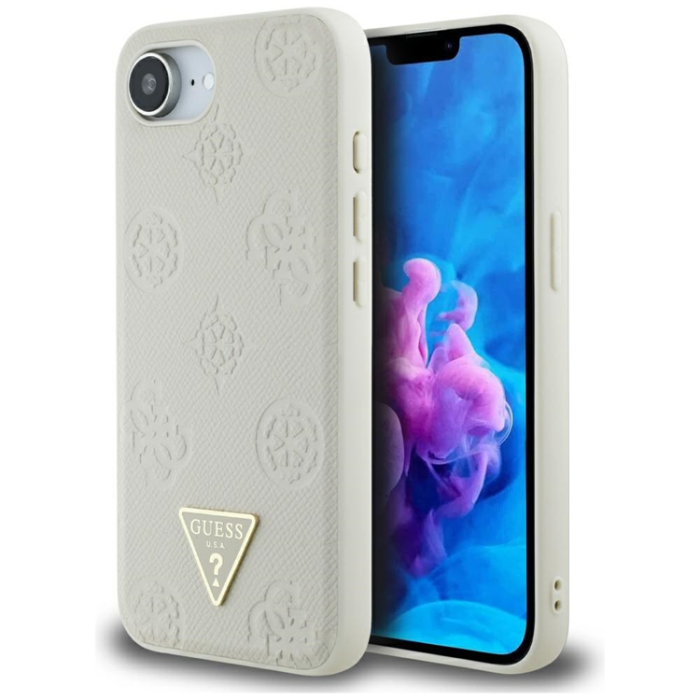 Guess - Guess iPhone 16e Mobilskal Magsafe Triangle Logo - Beige