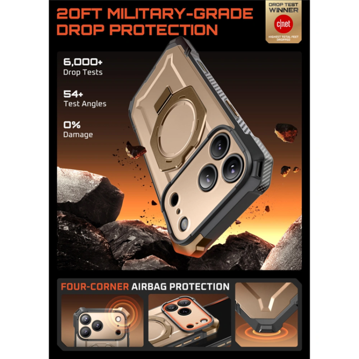 SupCase - Supcase iPhone 17 Pro Mobilskal Magsafe Kickstand UB Grip - Desert Guld