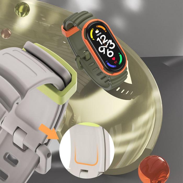 Tech-Protect - Tech-Protect Xiaomi Mi Smart Band 5/6/6 NFC/7 Armband - Svart/Grön