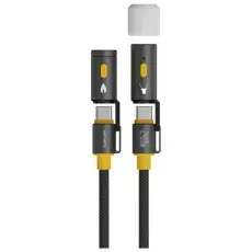 4smarts - 4smarts 3in1 USB-C Till USB-C Kabel 240W 1.5m - Svart