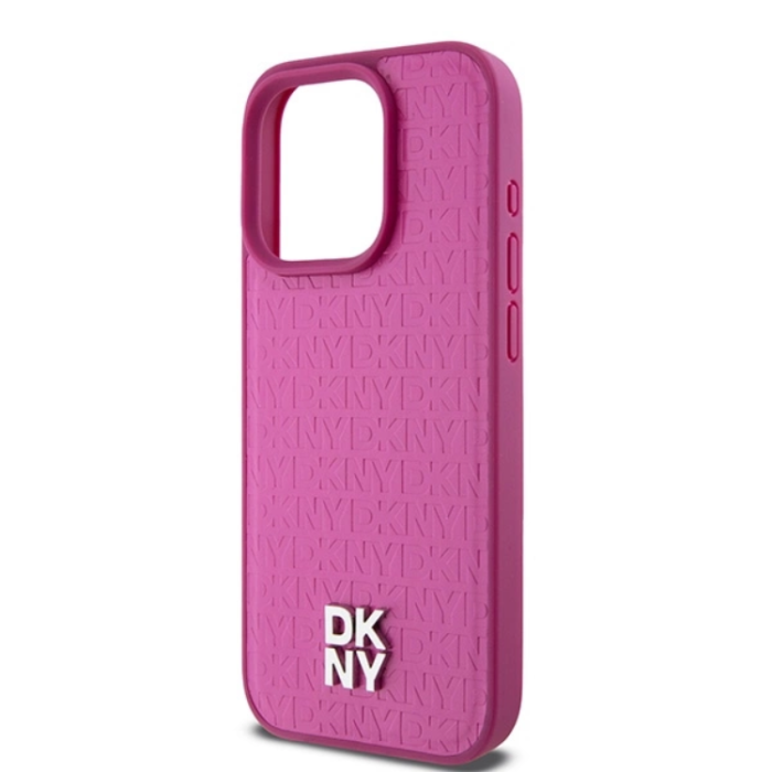 DKNY - DKNY iPhone 15 Pro Max Mobilskal Magsafe Läder Pattern Metal Logo