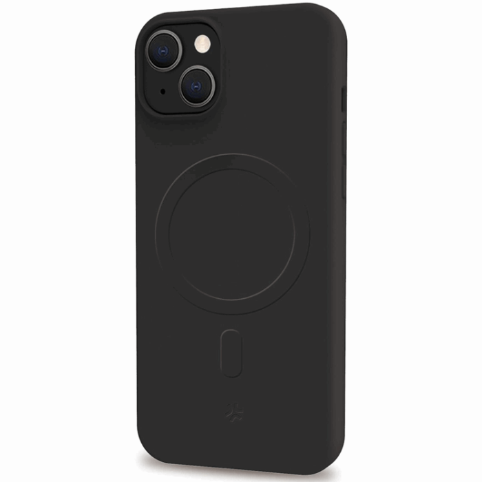 Celly - Celly iPhone 15 Plus Mobilskal MagSafe Cromo Soft Rubber - Svart