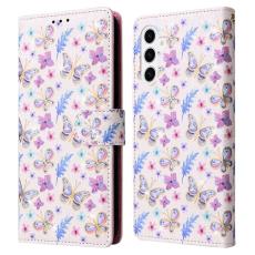 OEM - Samsung Galaxy S26 Plus Pl&aring;nboksfodral RFID Skydd Konstl&auml;der - Fj&auml;ril Blomma