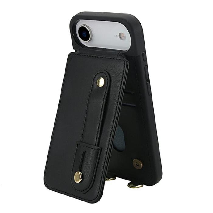 A-One Brand - iPhone 17 Air Mobilskal korthållare Med Axelrem - Svart