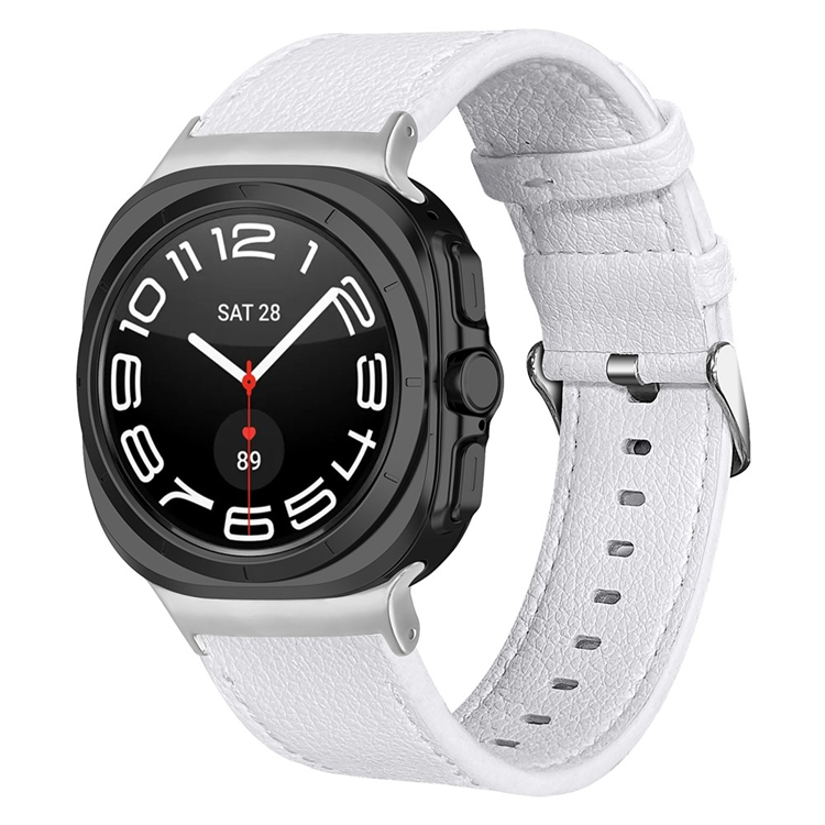 Galaxy Watch 8 (40mm/44mm) 8 Classic (46mm) Armband Äkta Läder - Vit | 5123 | AlltMobil