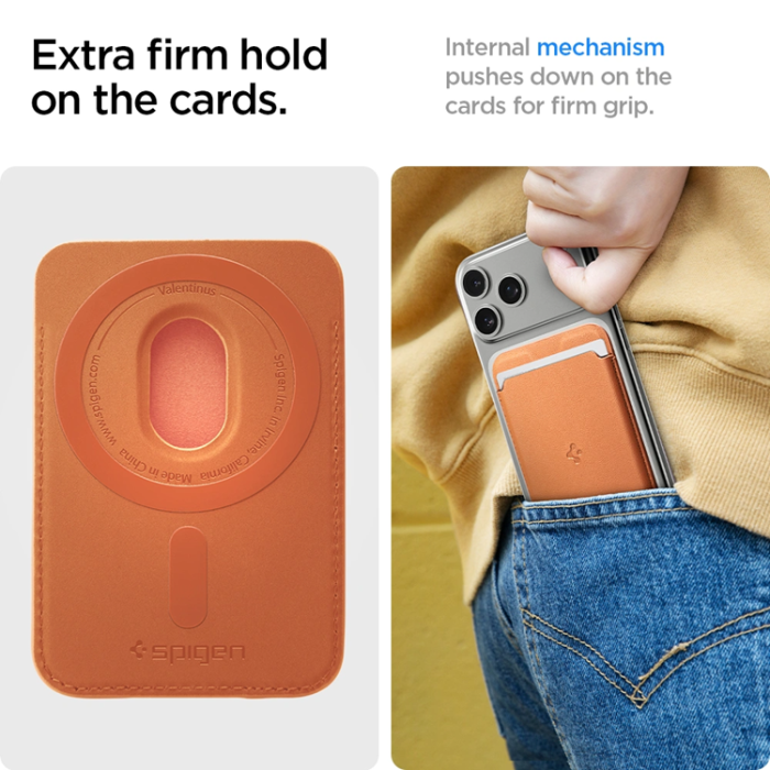 Spigen - Spigen Valentinus Magsafe Universal Magnetic Korthållare - Metallic Orange