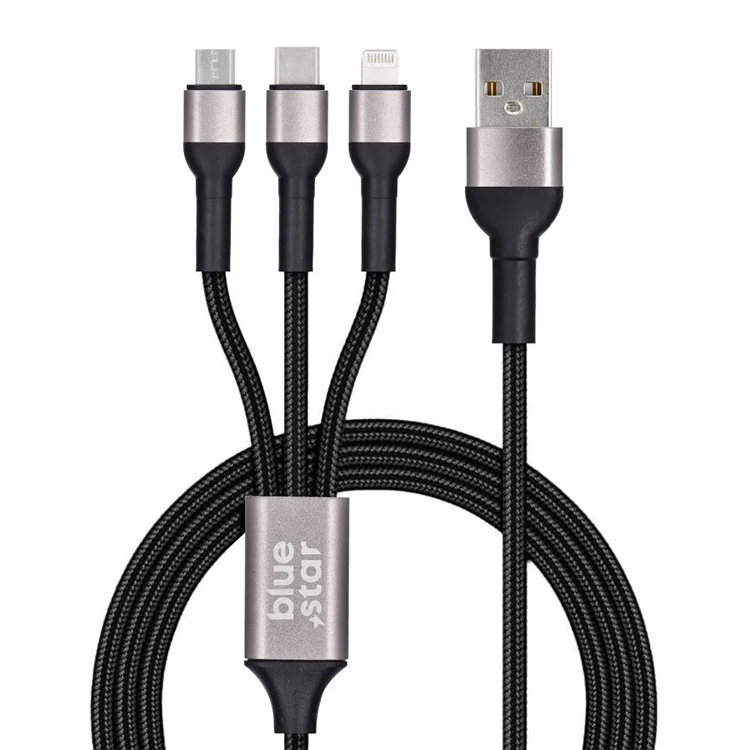 Blue Star USB-A Till Micro-USB/USB-C/Lightning Kabel 1.2m | 3541 | AlltMobil