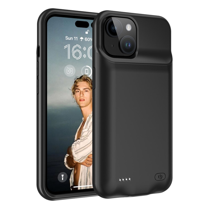 A-One Brand - iPhone 15 Batteriskal 7000mAh - Svart
