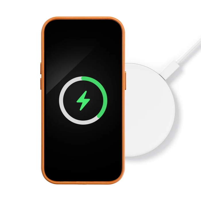 OEM - iPhone 15 Pro Max Mobilskal Magsafe Läder - Orange