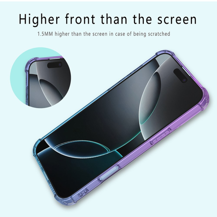 A-One Brand - iPhone 17 Pro Mobilskal Gradient Färg Anti-Drop - Rosa/Guld