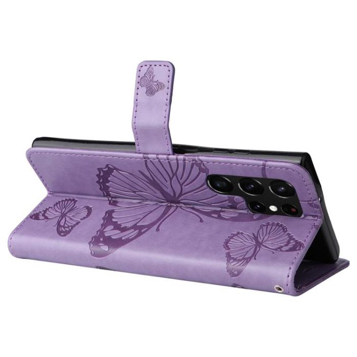 A-One Brand - Butterfly Imprinted Fodral Galaxy S22 - Lila