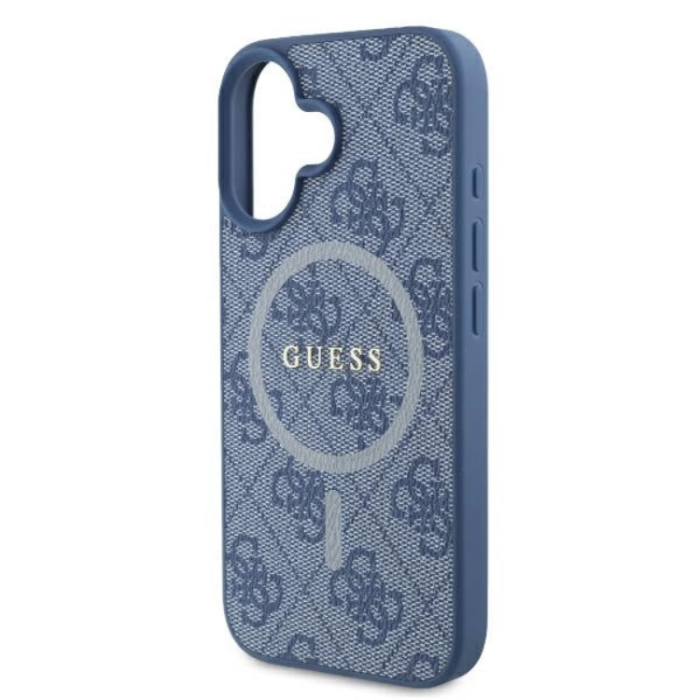 Guess - Guess iPhone 16 Mobilskal Magsafe 4G Ring Classic Logo - Blå