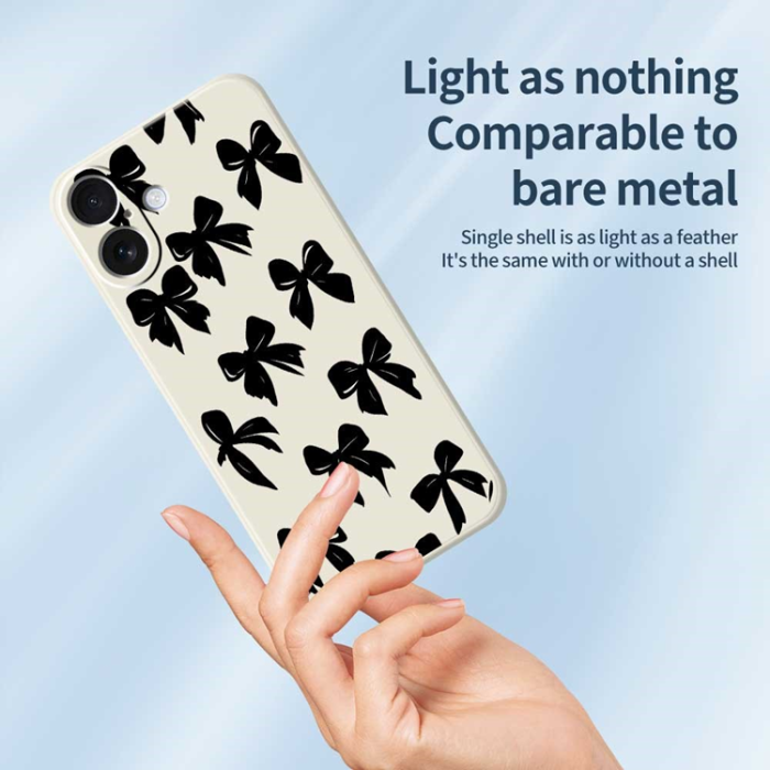 A-One Brand - iPhone 17 Mobilskal Bow Pattern Printing Straight - Beige