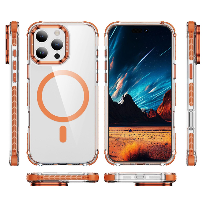 A-One Brand - iPhone 16 Pro Mobilskal MagSafe Kickstand - Orange