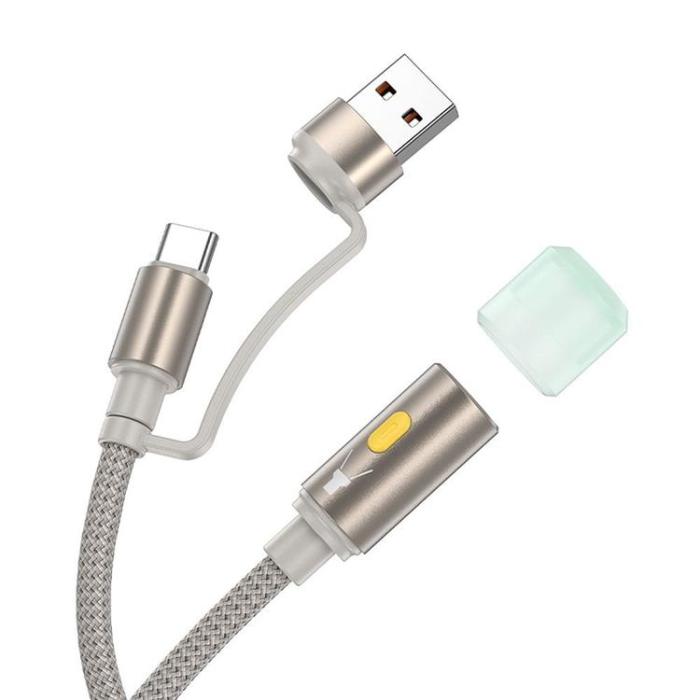 Hoco - Hoco LED-ljus Till USB-A/USB-C Kabel Adapter UA38C - Guld