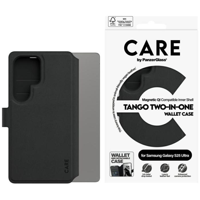 PanzerGlass - CARE By PanzerGlass Galaxy S25 Ultra Plånboksfodral Tango 2in1 - Svart