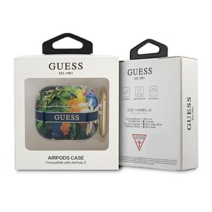 Guess - Guess AirPods 3 Skal Flower Strap - Blå