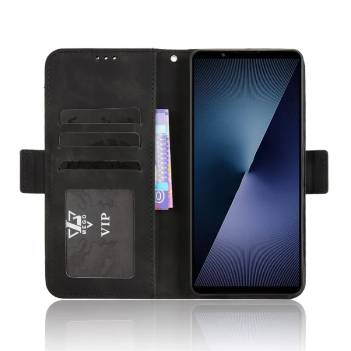 A-One Brand - Sony Xperia 1 VII Plånboksfodral Läder - Svart
