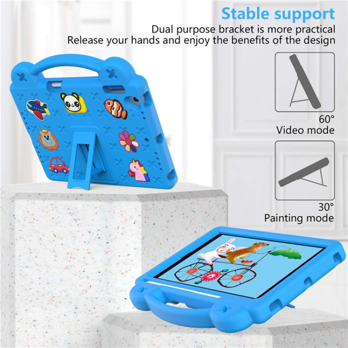 A-One Brand - iPad Air 2 (2014)/Air (2013) Skal EVA Kickstand Shockproof - Ljusblå
