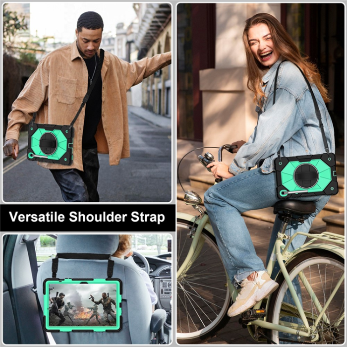 A-One Brand - Galaxy Tab S10 FE/S9 FE/S9 Skal Kickstand med Rem - Mintgrön
