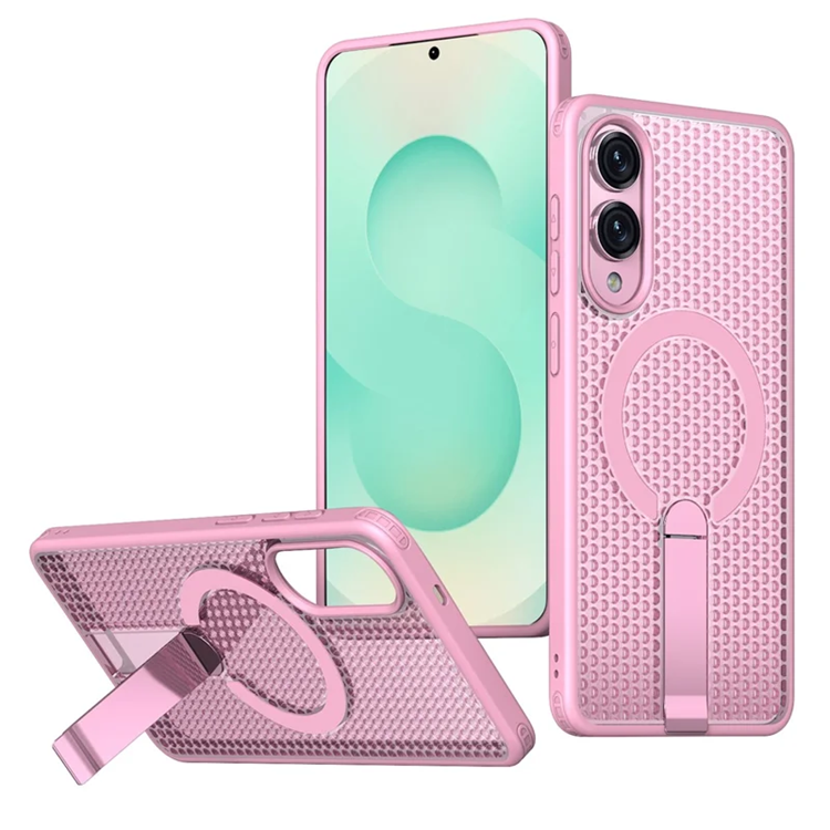 Mobilskal till Galaxy S25 Edge Magsafe Grid Texture (Rosa) | 2353 | AlltMobil