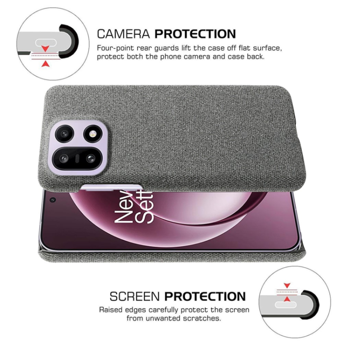 A-One Brand - OnePlus 15 5G Mobilskal Cloth Texture Anti-Scratch - Grå