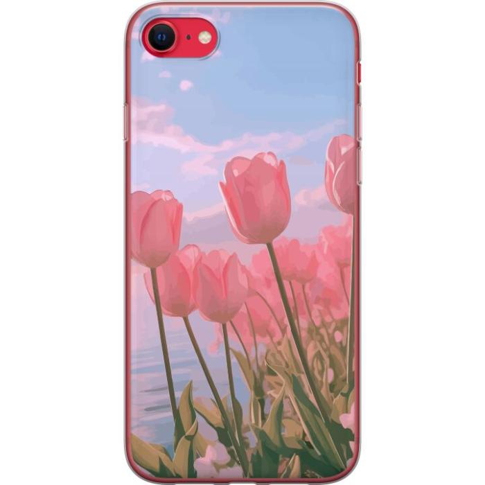 iSecrets - Mobilskal till Apple iPhone 8 med Rosa Tulpaner
