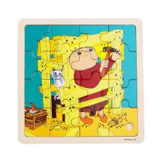 ALFONS - ALFONS Pussel 16 Pcs Wooden Puzzle Byggnadslek
