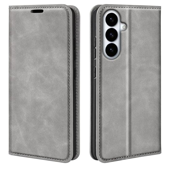 OEM - Plånboksfodral för Samsung Galaxy S26 Plus Konstläder - Grå