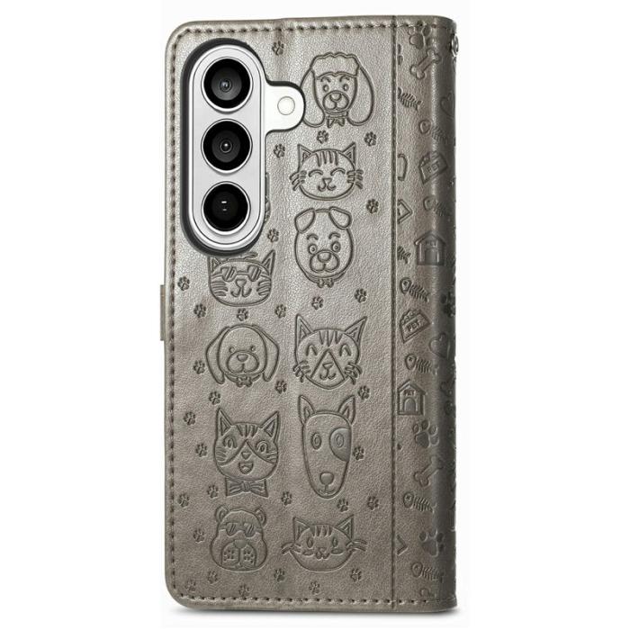 OEM - Plånboksfodral för Samsung Galaxy S26 Plus Konstläder - Grå