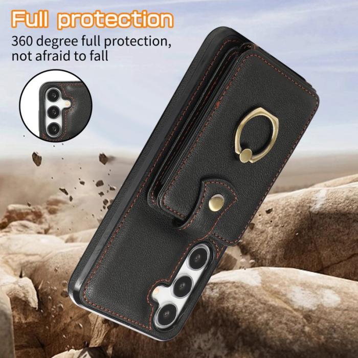 OEM - Mobilfodral för Samsung Galaxy S26 Kortfack Ring Kickstand - Svart