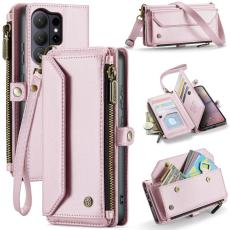 Caseme - CaseMe Mobilfodral f&ouml;r Samsung Galaxy S26 Ultra Konstl&auml;der 10 kortfack - Rosa