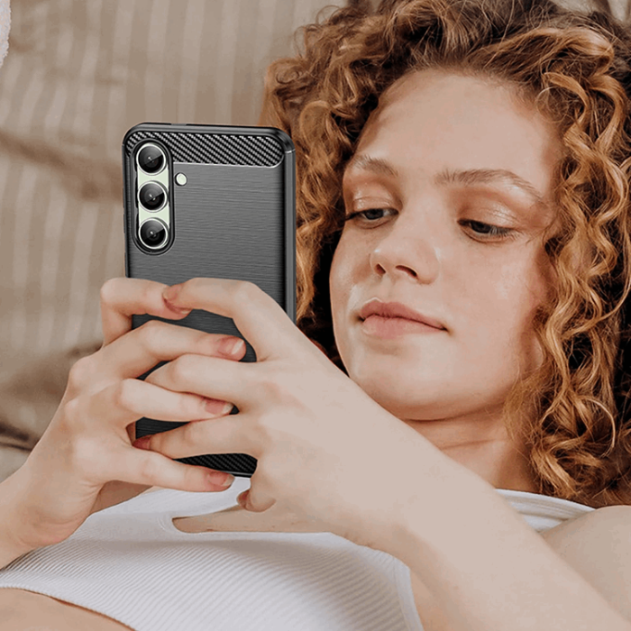 OEM - Galaxy A56/A36 Mobilskal Carbon Flexible - Svart