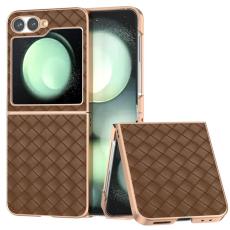 ABEEL - ABEEL Z Flip7 FE 5G Mobilskal Woven Texture L&auml;der Coated - Brun