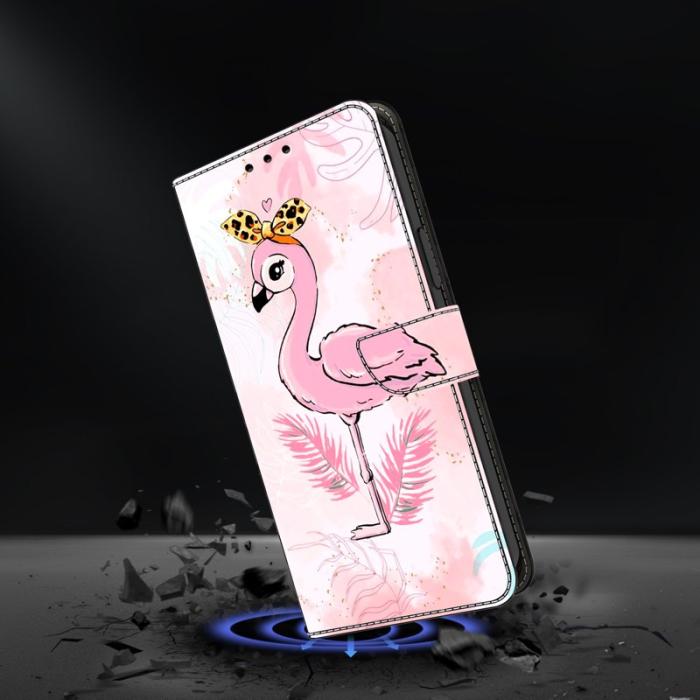 OEM - Samsung Galaxy S26 Plånboksfodral Fällbart Ställ Konstläder Mönster - Rosa Fågel