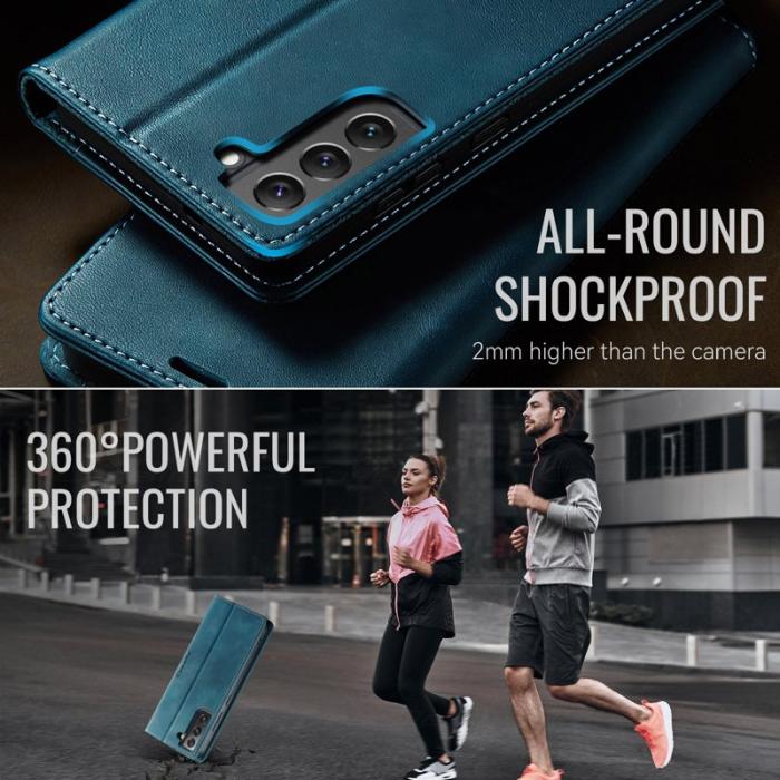 Caseme - CASEME 033 Fodral för Samsung Galaxy S22 5G Grön Konstläder