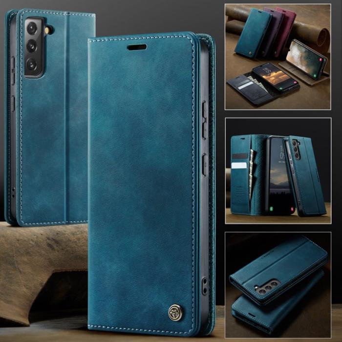 Caseme - CASEME 033 Fodral för Samsung Galaxy S22 5G Grön Konstläder