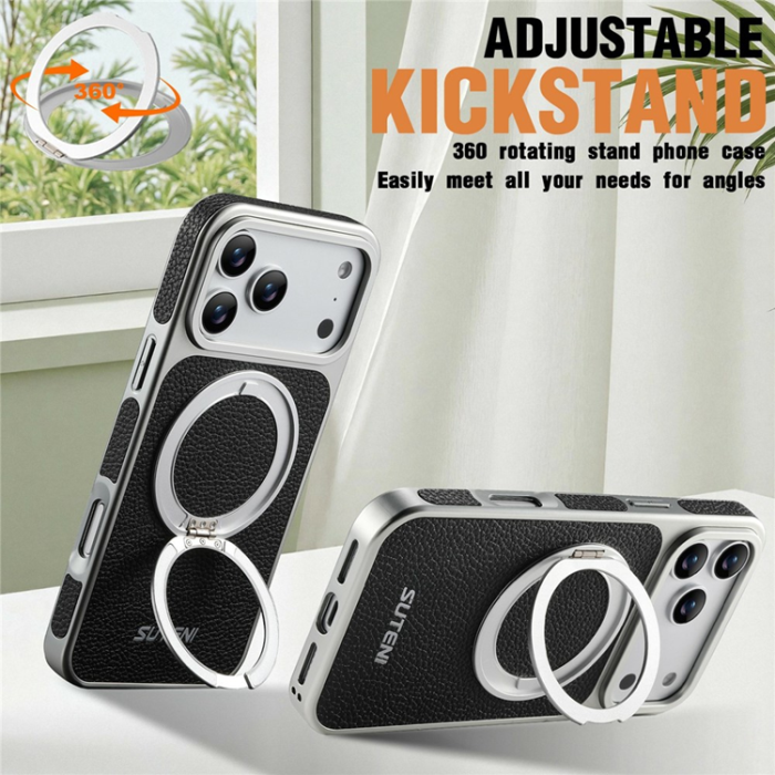 SUTENI - SUTENI iPhone 17 Pro Max Mobilskal MagSafe Kickstand Electroplating G6