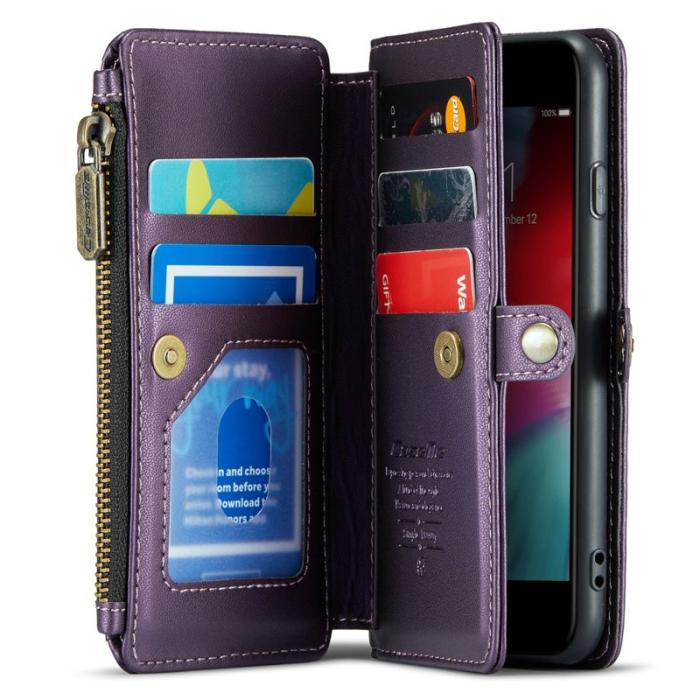 Caseme - CASEME Plånboksfodral Konstläder för iPhone 6/6s/7/8/SE 2020/2022 Lila