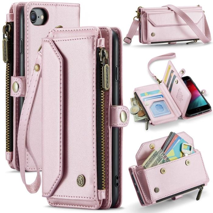 Caseme - CASEME Plånboksfodral Konstläder för iPhone 6/6s/7/8/SE 2020/2022 - Rosa