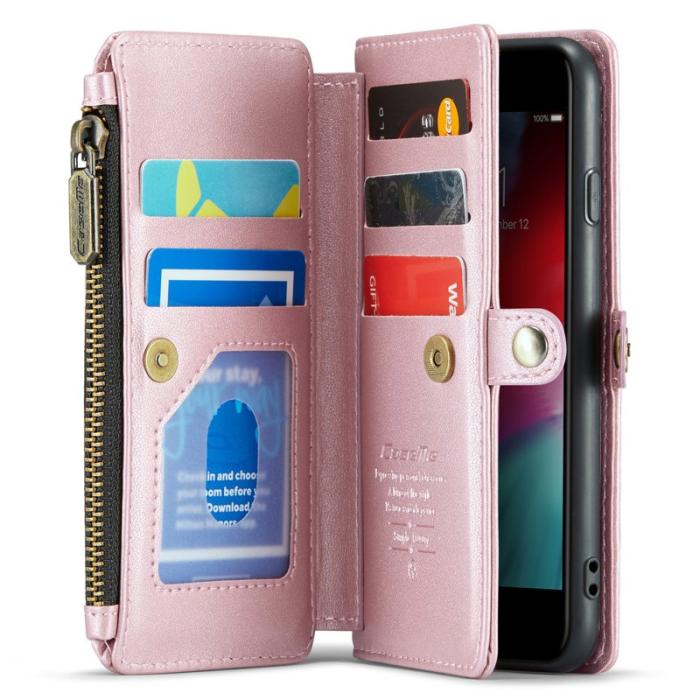 Caseme - CASEME Plånboksfodral Konstläder för iPhone 6/6s/7/8/SE 2020/2022 - Rosa