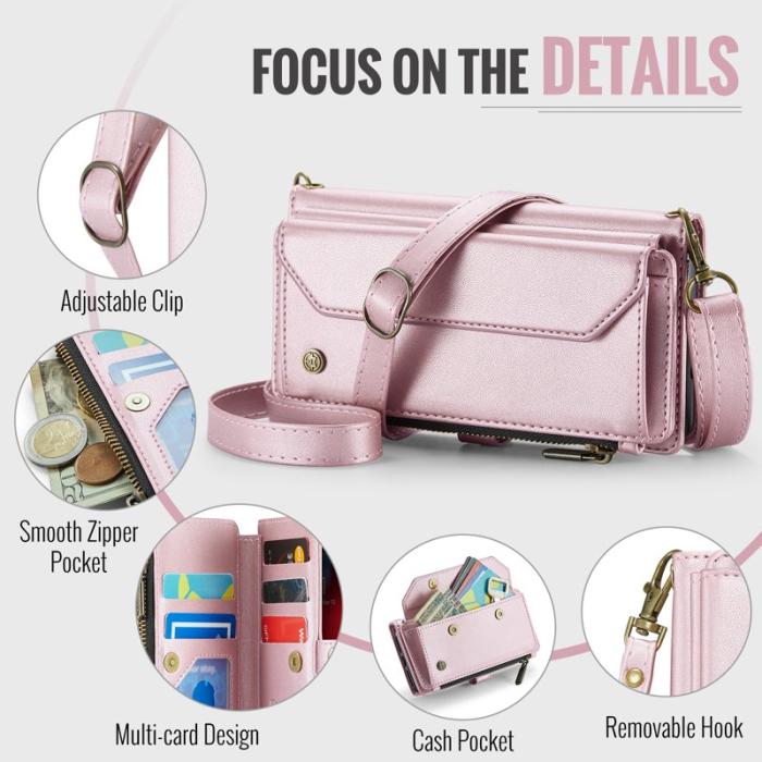 Caseme - CASEME Plånboksfodral Konstläder för iPhone 6/6s/7/8/SE 2020/2022 - Rosa