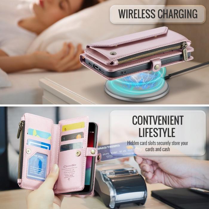 Caseme - CASEME Plånboksfodral Konstläder för iPhone 6/6s/7/8/SE 2020/2022 - Rosa
