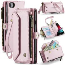 Caseme - CASEME Pl&aring;nboksfodral Konstl&auml;der f&ouml;r iPhone 6/6s/7/8/SE 2020/2022 - Rosa