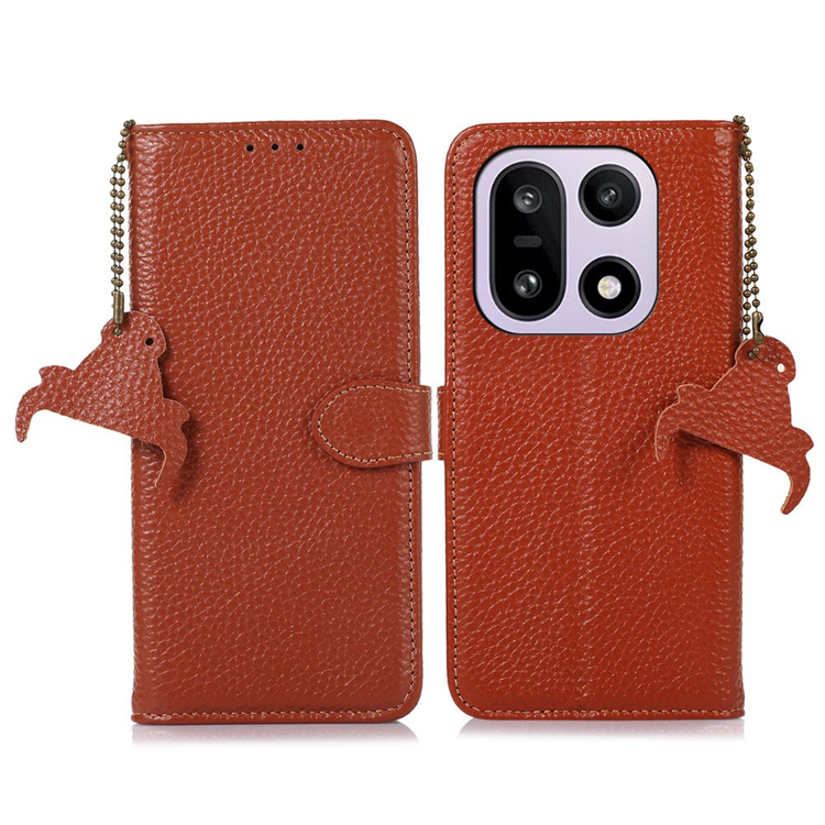 OnePlus 15 5G Plånboksfodral Äkta Läder RFID Blocking - Brun (Brun) | 2353 | AlltMobil