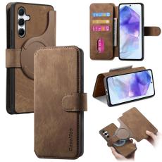 CASENEO - CASENEO Samsung Galaxy A35 5G Pl&aring;nboksfodral Konstl&auml;der - Brun