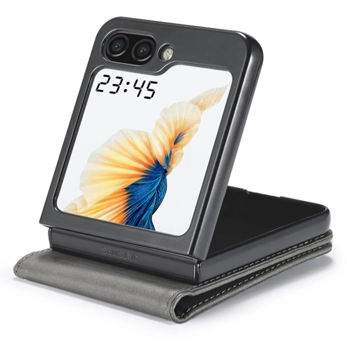 LC.imeeke - LC.IMEEKE Galaxy Z Flip 6 5G Plånboksfodral - Grå