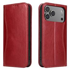 FIERRE SHANN - FIERRE SHANN f&ouml;r iPhone 17 Pro Pl&aring;nboksfodral &Auml;kta l&auml;der - R&ouml;d