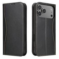 FIERRE SHANN - FIERRE SHANN f&ouml;r iPhone 17 Pro Pl&aring;nboksfodral &Auml;kta l&auml;der - Svart